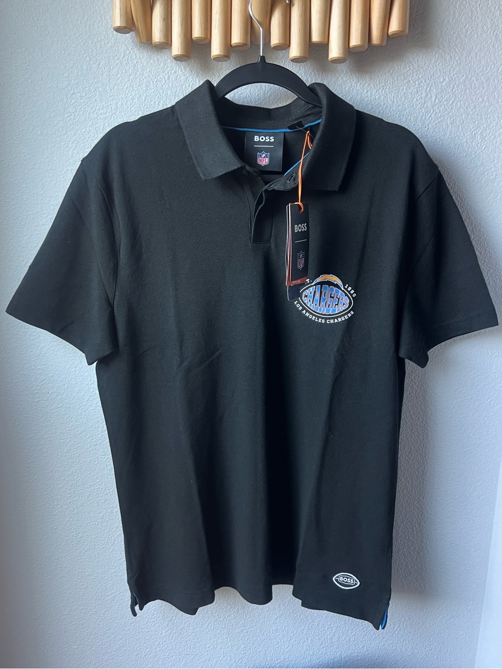 NWT Hugo Boss x NFL Los Angeles Chargers Men's Polo Shirt Black L